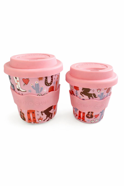 4oz and 8oz reusable babyccino cups together