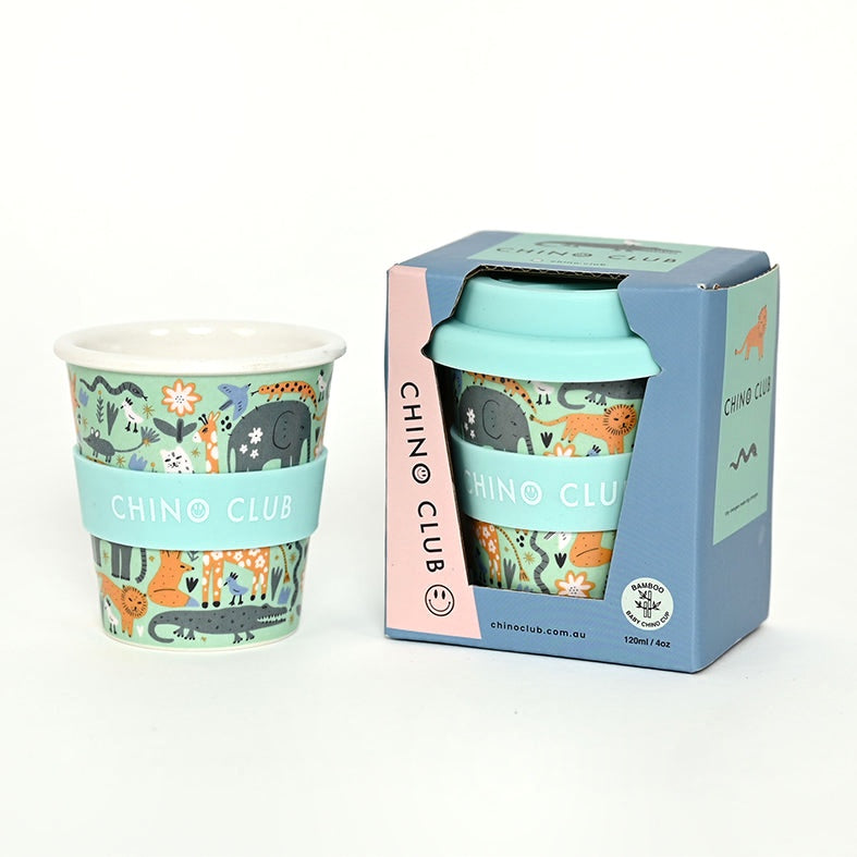 Animal babychino cup with lid in a gift box