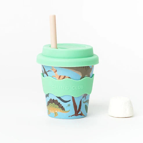 Dinosaur babychino cup with straw