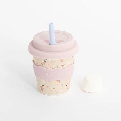 pink fairy babychino cup and straw