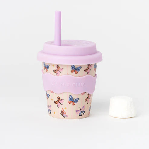 butterfly babychino cup with straw