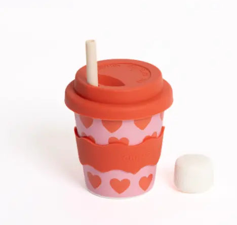 Valentine's heart babyccino cup in red and pink