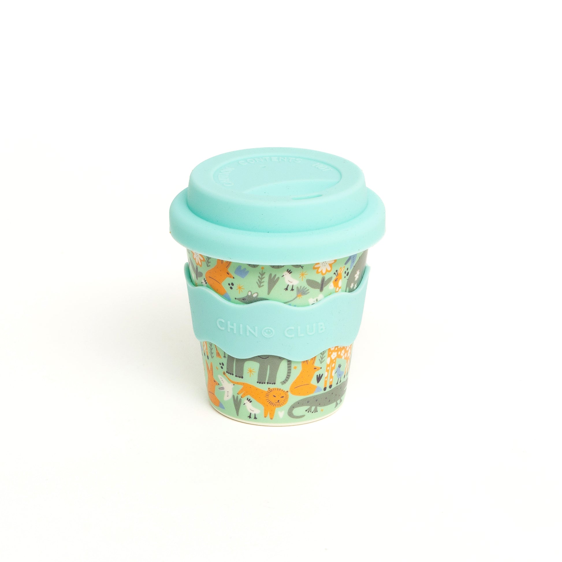 wild animal babychino cup with lid and wave band