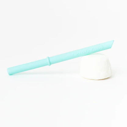 aqua silicone straw