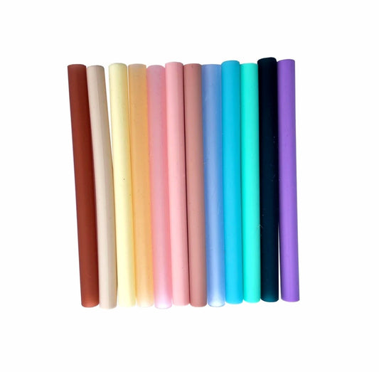 Silicone straws for babychino cup in a range of colors