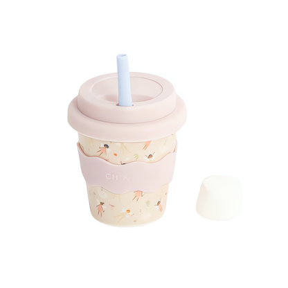 4oz reusable fairy babychino cup with lid and straw