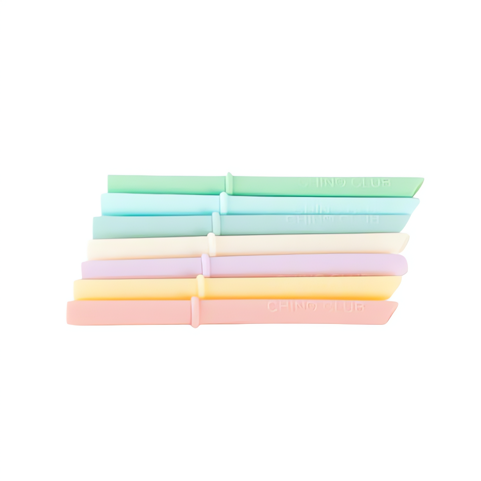 pastel coloured silicone straws for babychino cup
