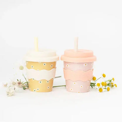 pink and yellow daisy chino cups 4oz